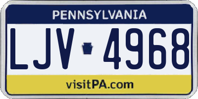 PA license plate LJV4968