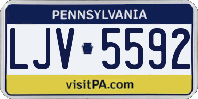 PA license plate LJV5592