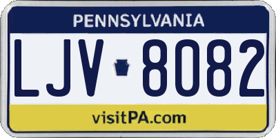 PA license plate LJV8082