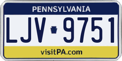 PA license plate LJV9751