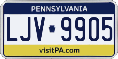 PA license plate LJV9905