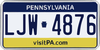 PA license plate LJW4876
