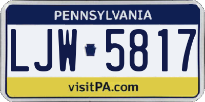 PA license plate LJW5817