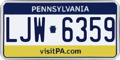PA license plate LJW6359