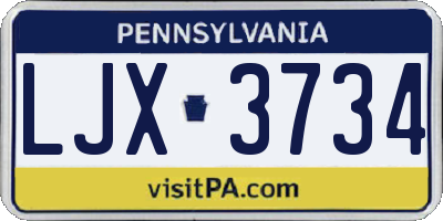 PA license plate LJX3734