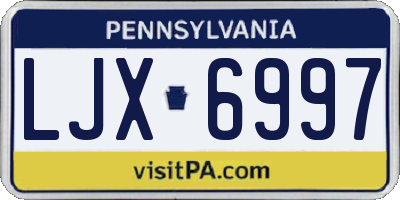 PA license plate LJX6997