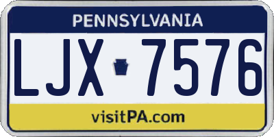 PA license plate LJX7576