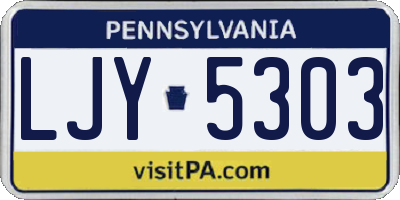 PA license plate LJY5303