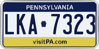 PA license plate LKA7323