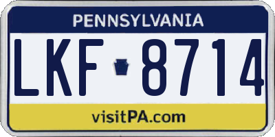 PA license plate LKF8714