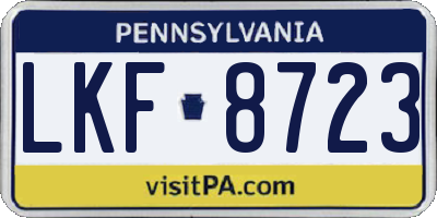 PA license plate LKF8723
