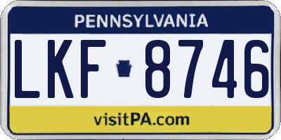 PA license plate LKF8746