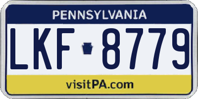 PA license plate LKF8779