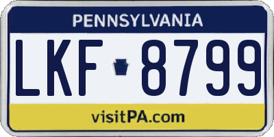 PA license plate LKF8799