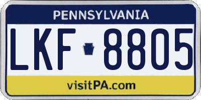 PA license plate LKF8805