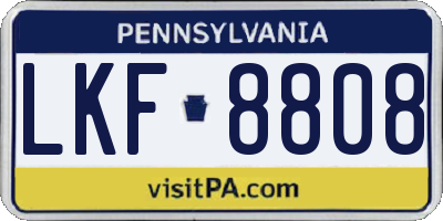 PA license plate LKF8808