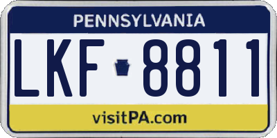 PA license plate LKF8811