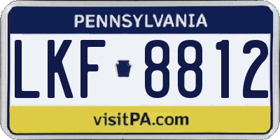 PA license plate LKF8812