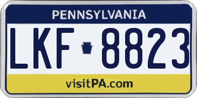 PA license plate LKF8823