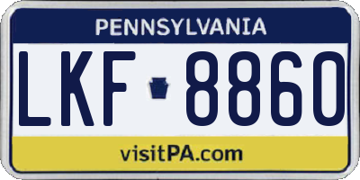 PA license plate LKF8860