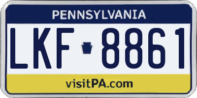 PA license plate LKF8861