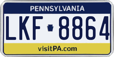 PA license plate LKF8864