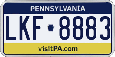 PA license plate LKF8883