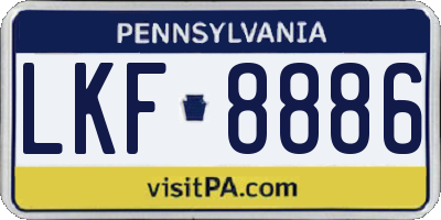 PA license plate LKF8886