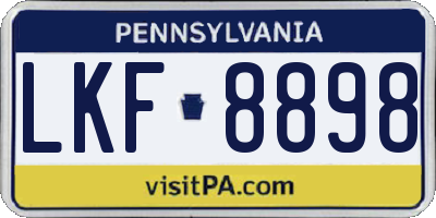 PA license plate LKF8898