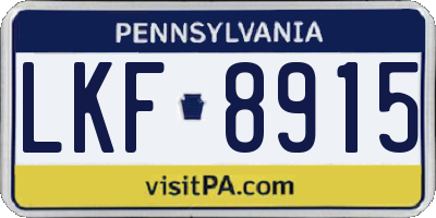 PA license plate LKF8915