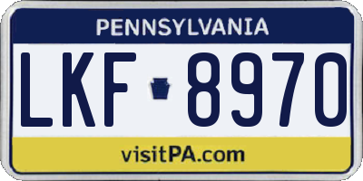 PA license plate LKF8970