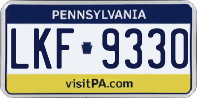 PA license plate LKF9330