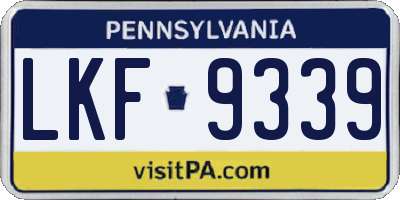 PA license plate LKF9339