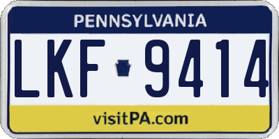PA license plate LKF9414