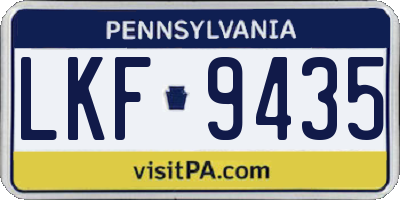 PA license plate LKF9435