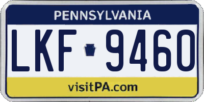 PA license plate LKF9460