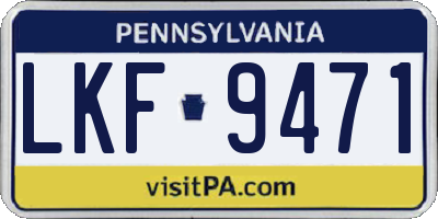 PA license plate LKF9471