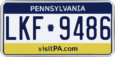 PA license plate LKF9486