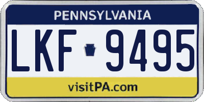 PA license plate LKF9495