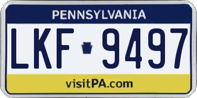 PA license plate LKF9497