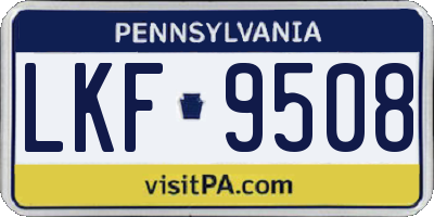 PA license plate LKF9508