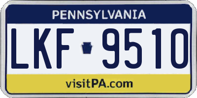 PA license plate LKF9510