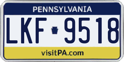 PA license plate LKF9518