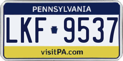 PA license plate LKF9537