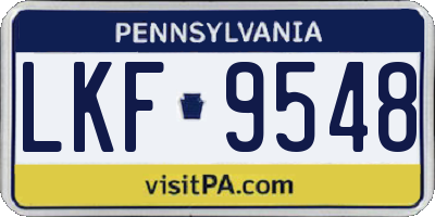 PA license plate LKF9548