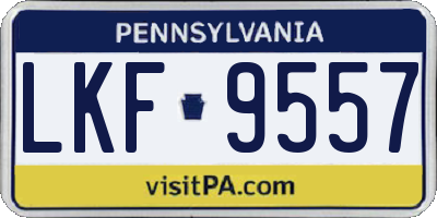 PA license plate LKF9557