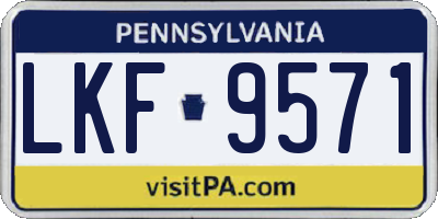 PA license plate LKF9571