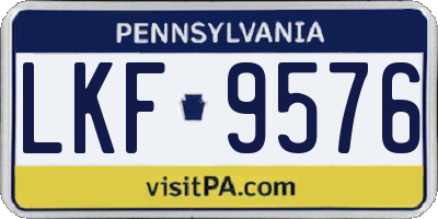 PA license plate LKF9576