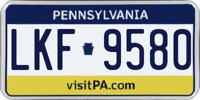 PA license plate LKF9580