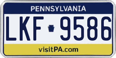 PA license plate LKF9586